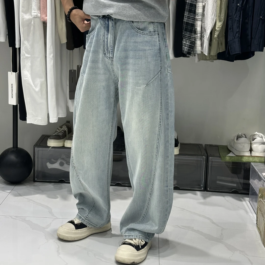 Sufeng重磅品质洗水弯刀直筒牛仔裤740