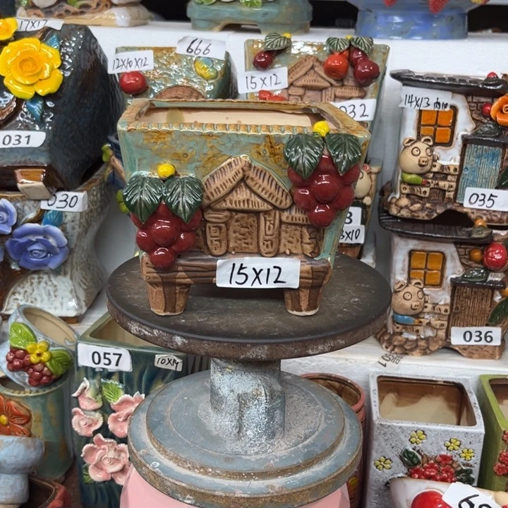 紫砂花盆粗陶材质多肉花盆