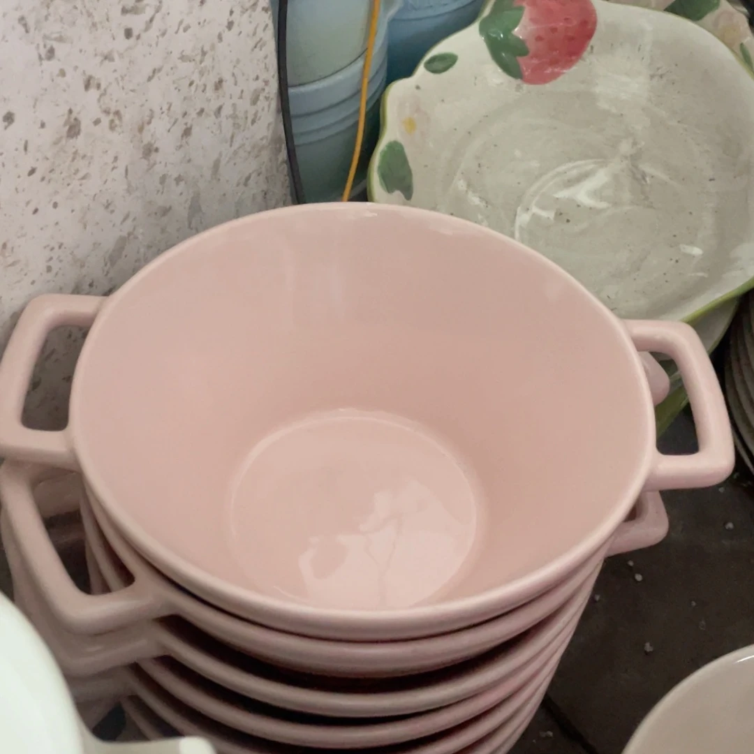 摩登大号双耳碗8英寸不挑色一个装