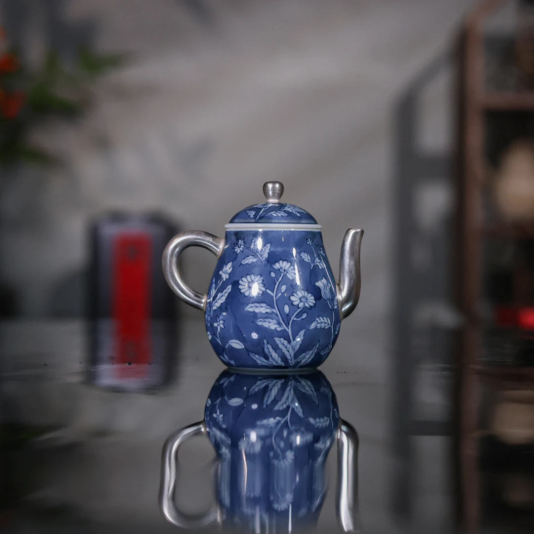 斋居 青花银彩-雲由山坊-汾水丛花壶-120,ml（雲由S0514）