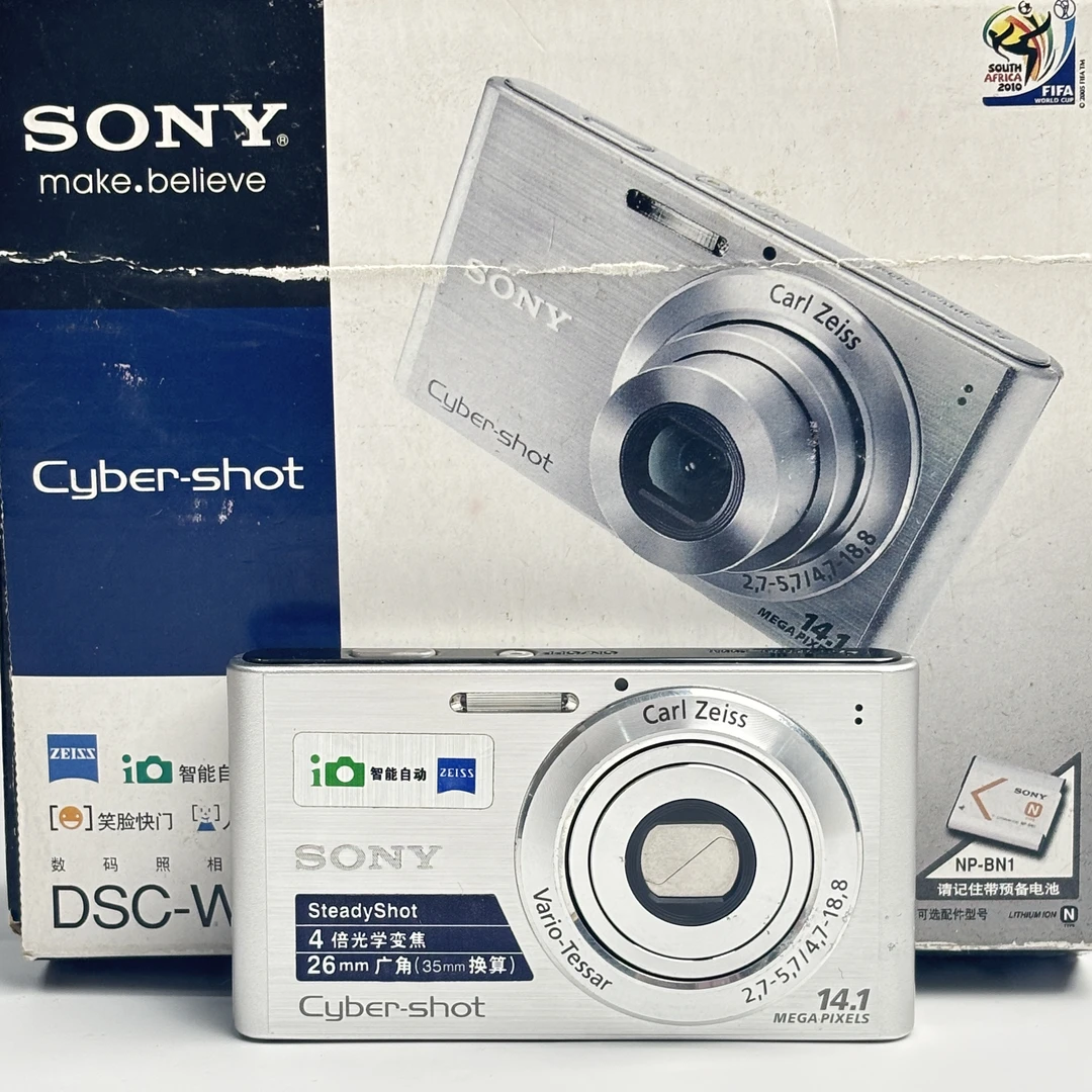 95新 Sony/索尼 w320银色原盒1410万像素4倍变焦复古ccd