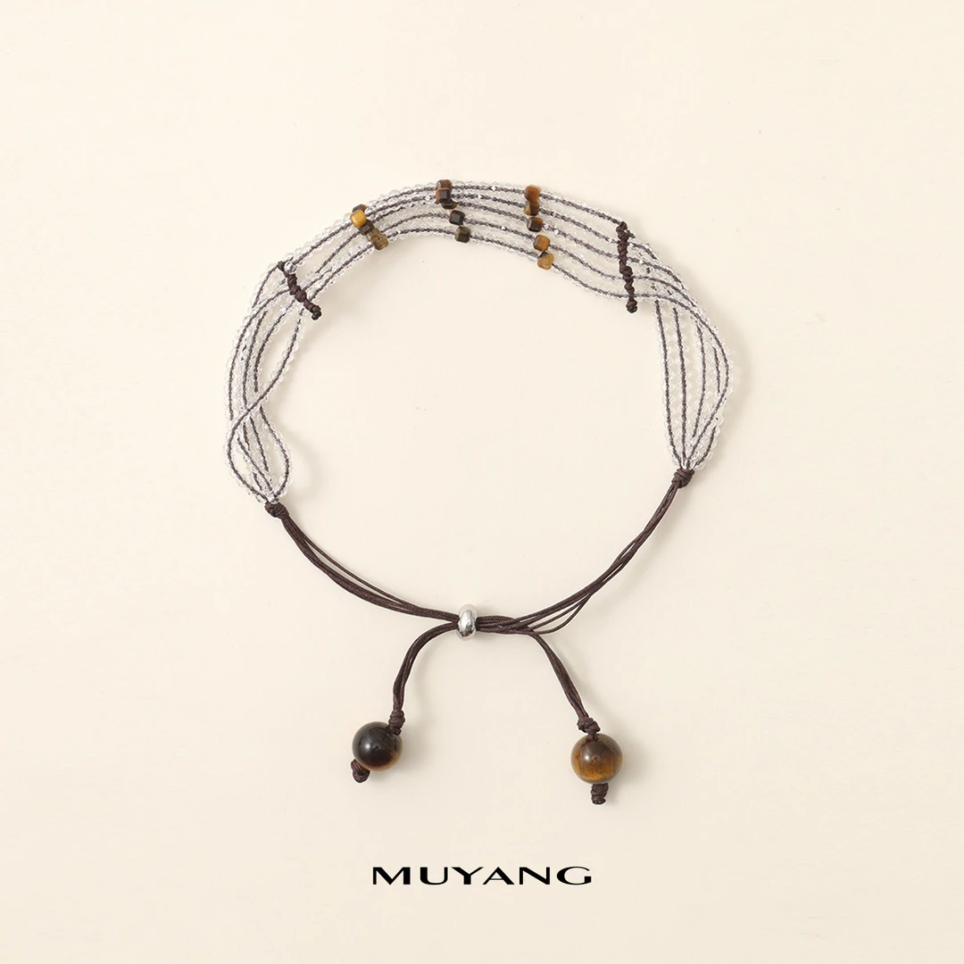 muyang/慕阳 铜合金琉璃手链 气质手工百搭编织小众简约清瑶手链