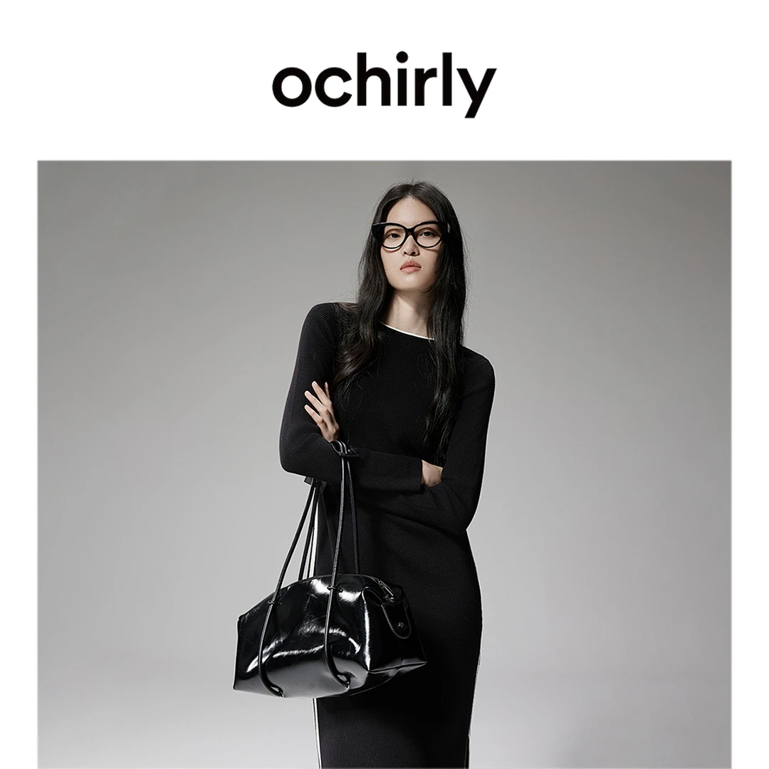 【达人】OCHIRLY欧时力羊毛长款毛织连衣裙收腰优雅气质秋