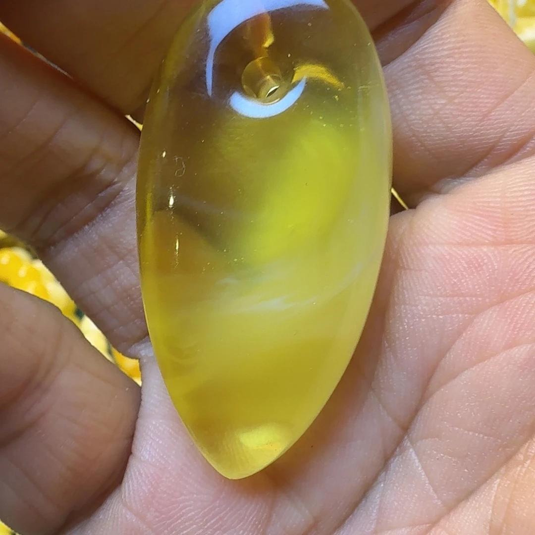 蜜蜡未镶嵌珠宝奇石拉丝吊坠12