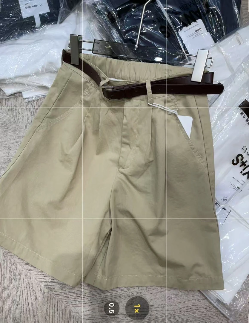 1526高腰透气五分裤夏季短裤薄款甜辣千金风常规松紧腰