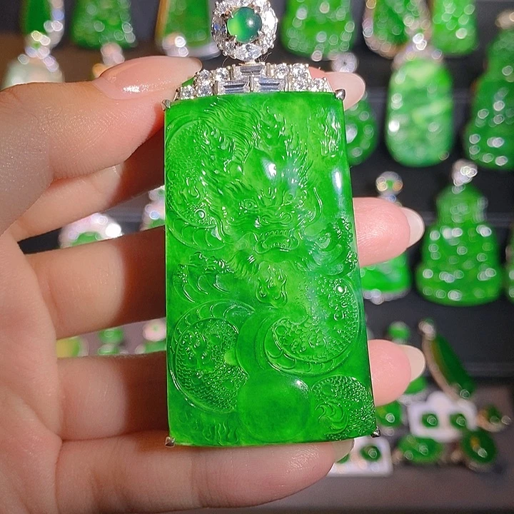 翡翠银S925镶嵌颈饰