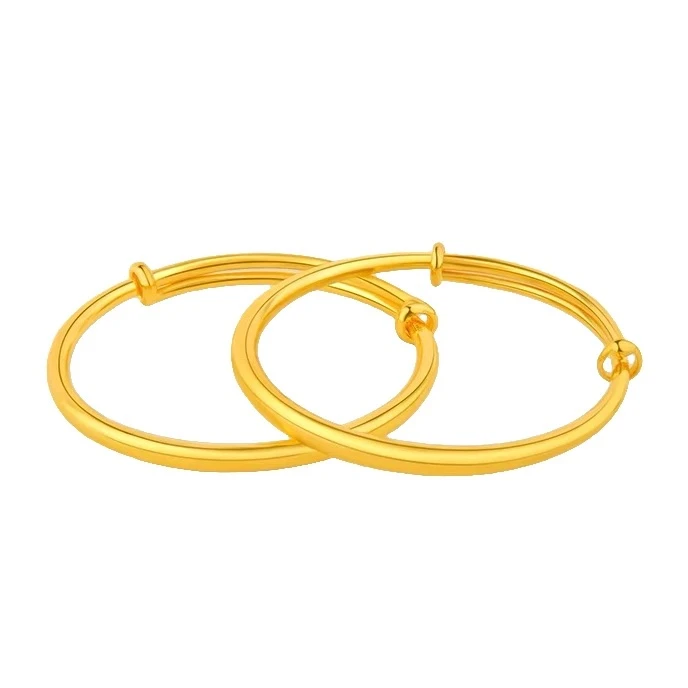 足银手镯 足银999小宝宝男女同款儿童素圈手镯经典百搭新中式