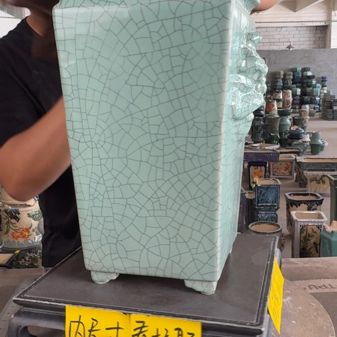 一风堂石湾花盆。微瑕釉水薄内口17*34