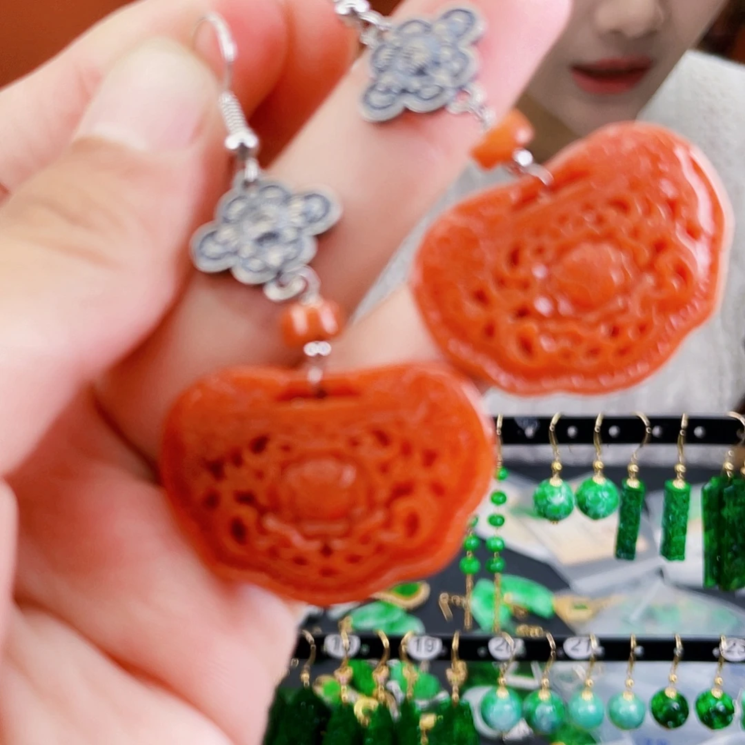 翡翠未镶嵌耳饰饰品