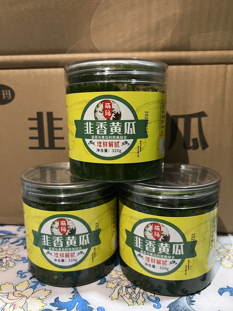 韭菜花腌黄瓜酱菜酱瓜咸黄瓜下饭菜咸菜320g罐装