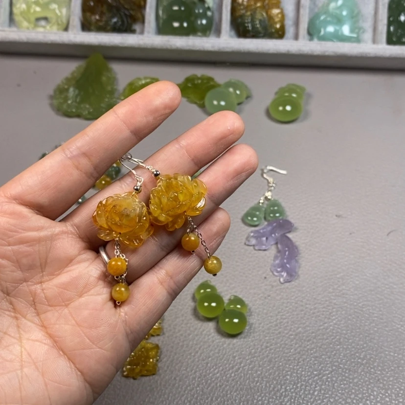 【闪购商品】未镶嵌蛇纹石玉挂件耳饰耳环项链