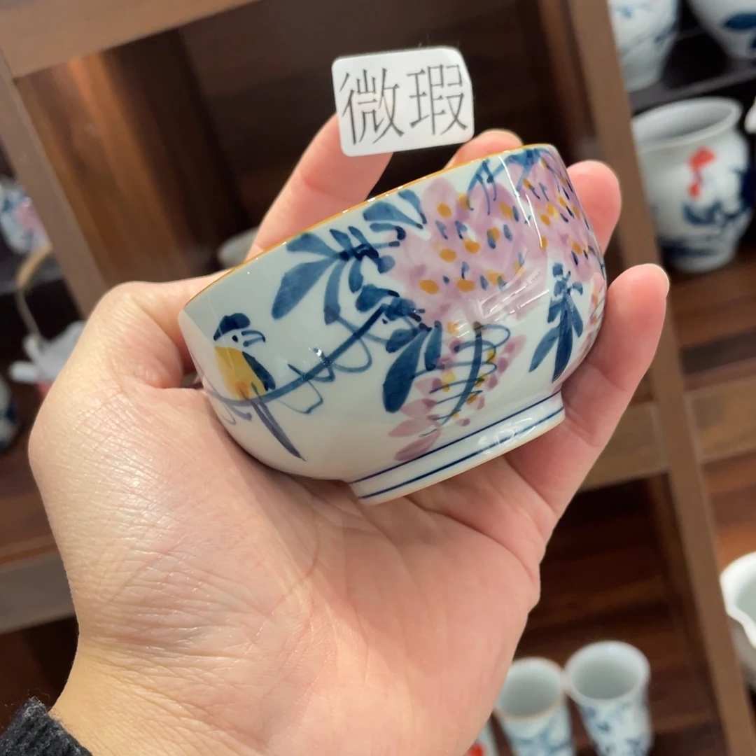 釉下手绘茶具微瑕