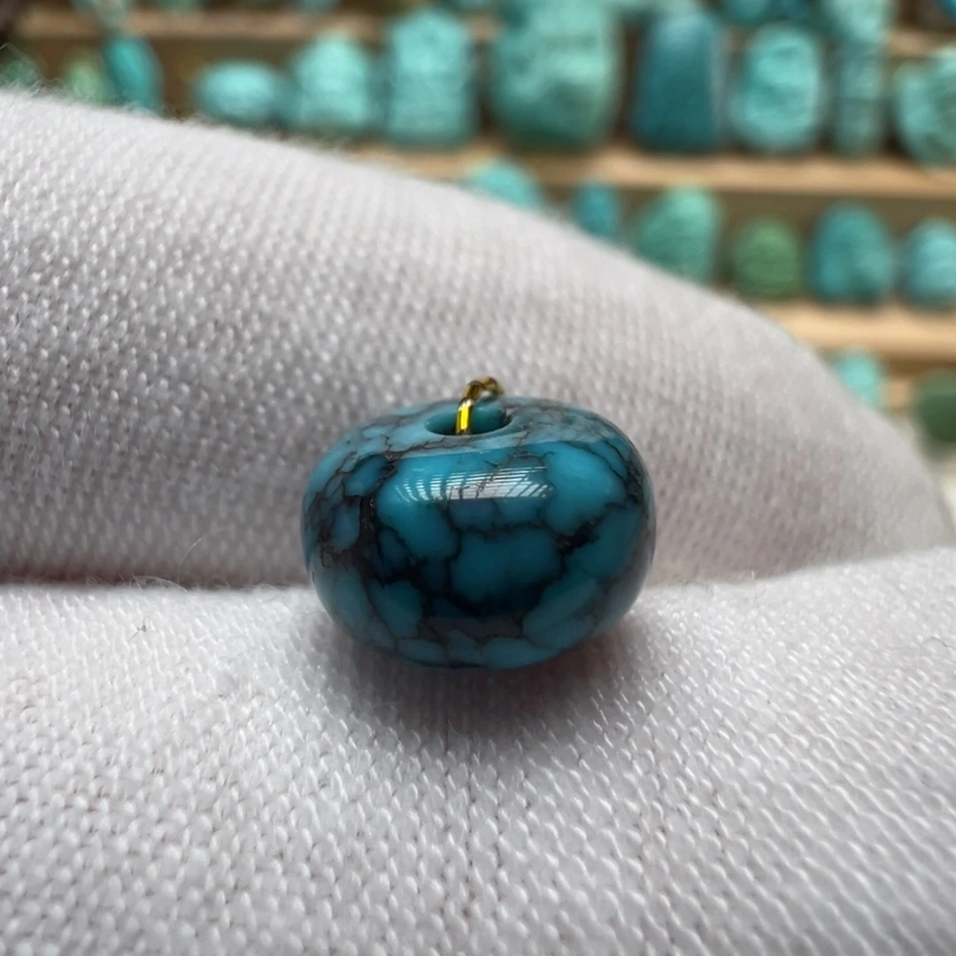 绿松石未镶嵌配饰8.8*5.3鼓珠