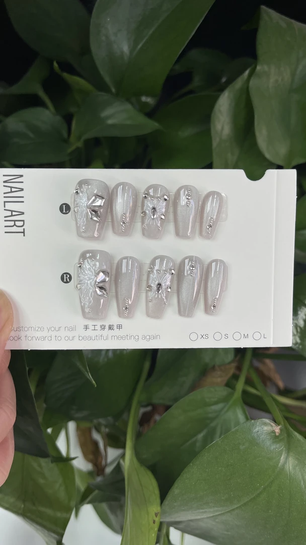 【庄周梦蝶】纯手工穿戴甲ins风高级感纸醉金迷美甲贴可拆卸甲片