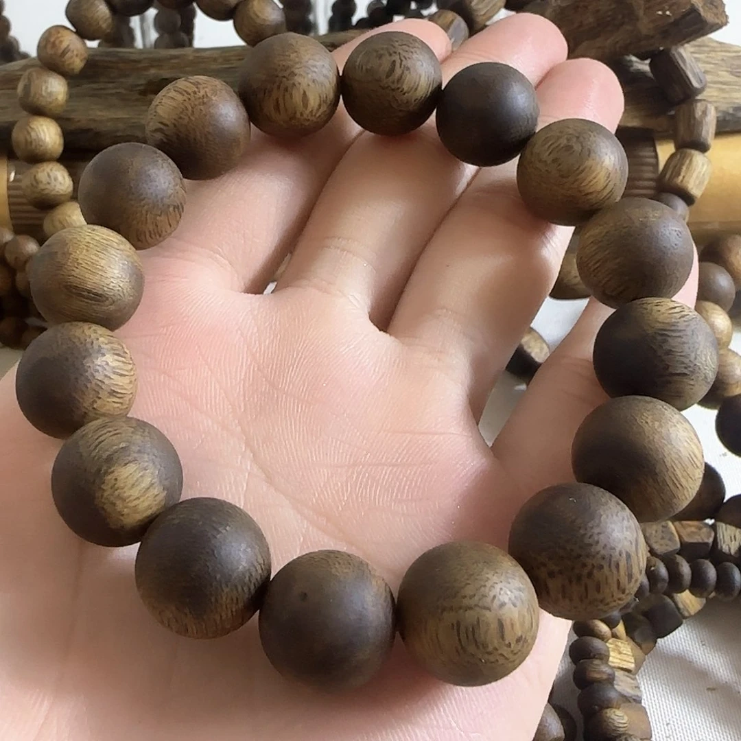 沉香沉香碎屑奇楠沉香1.4圆珠单圈14克加