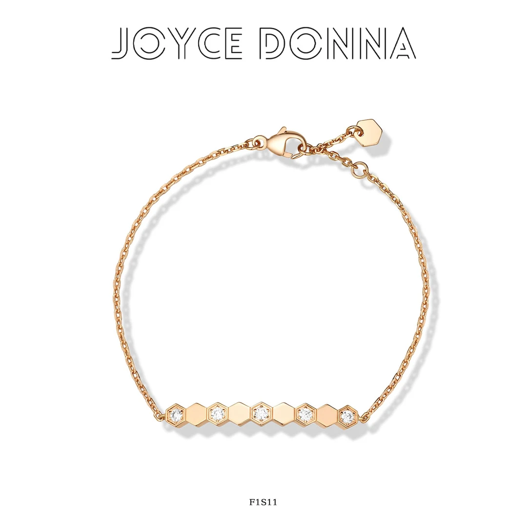 925银 镀K金 法式轻奢时尚设计感蜂巢手链 F1S11