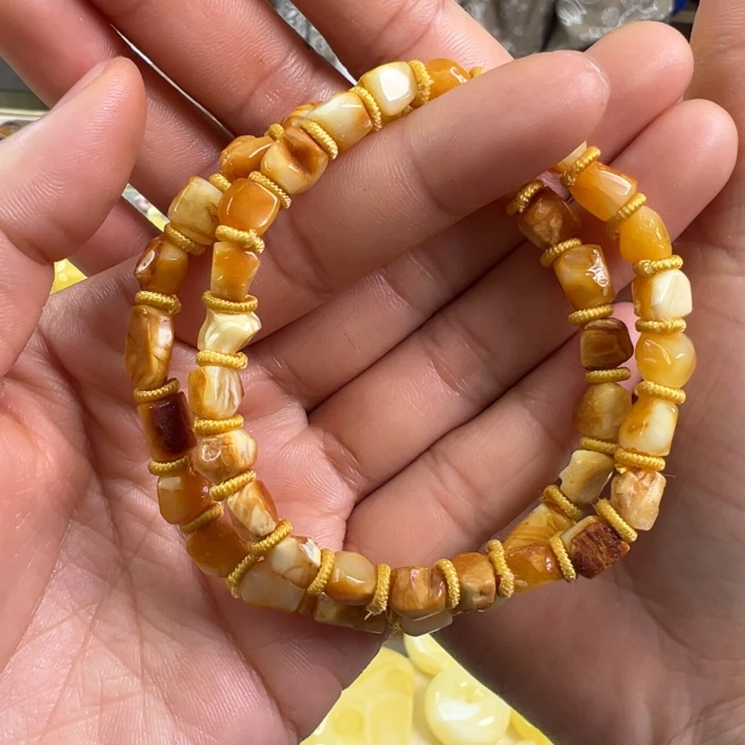 蜜蜡裸石未镶嵌多样性发一条