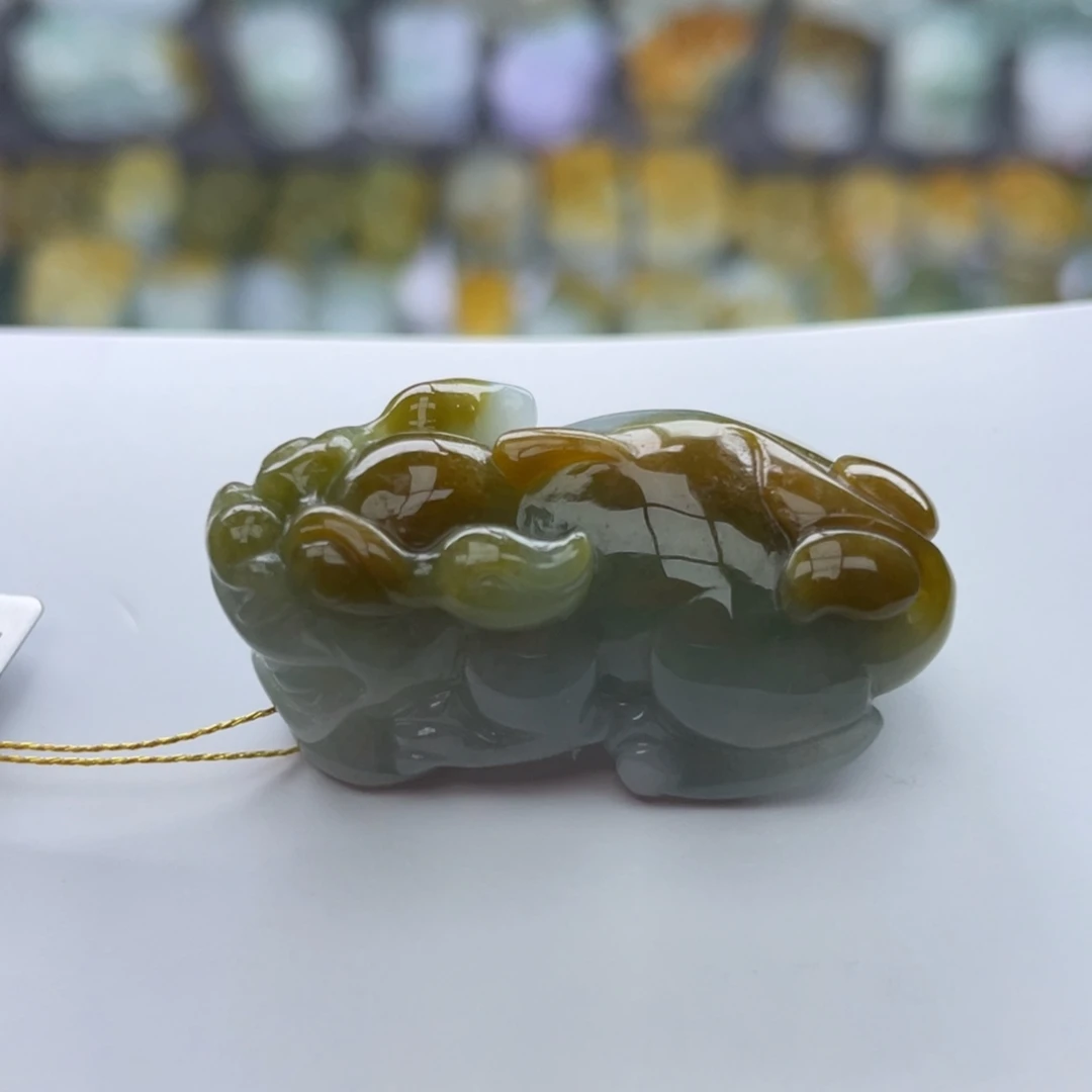 翡翠未镶嵌颈饰貔貅015