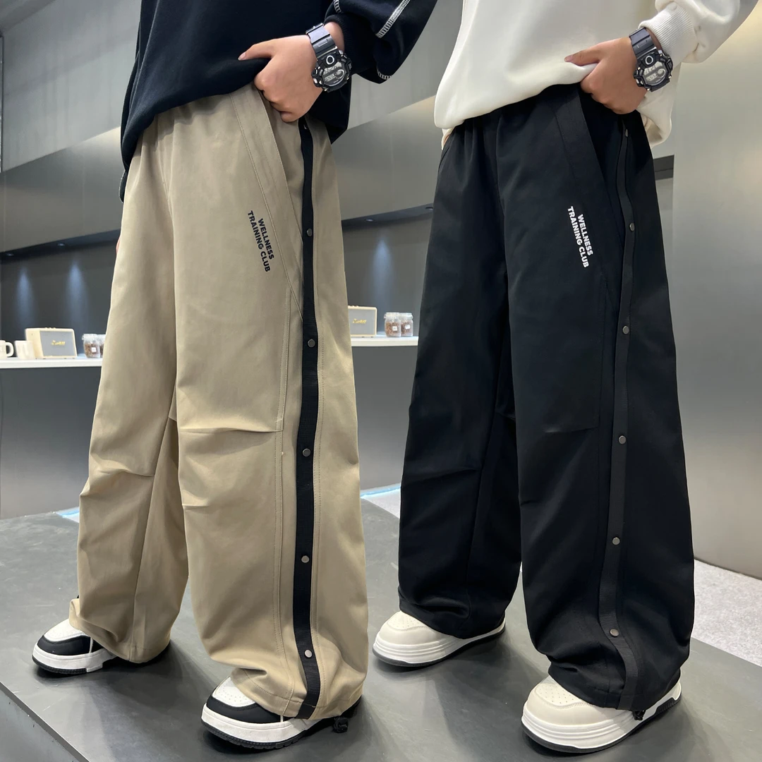 男童裤子2025新款中大童秋季工装裤炸街春秋款儿童秋装直筒休闲裤