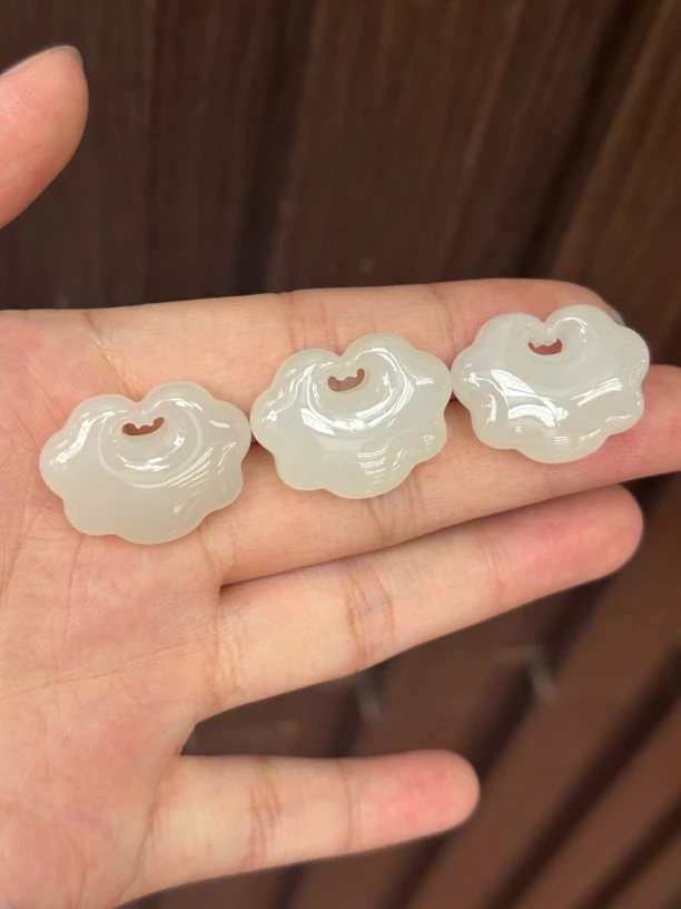 070921wm 和田玉青海料如意锁吊坠约：25*19.1* 8.2多样性发其一