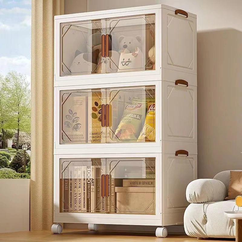 HS【50cm面宽拍四层发五层】折叠收纳柜送顶盖送万向轮到手五大层