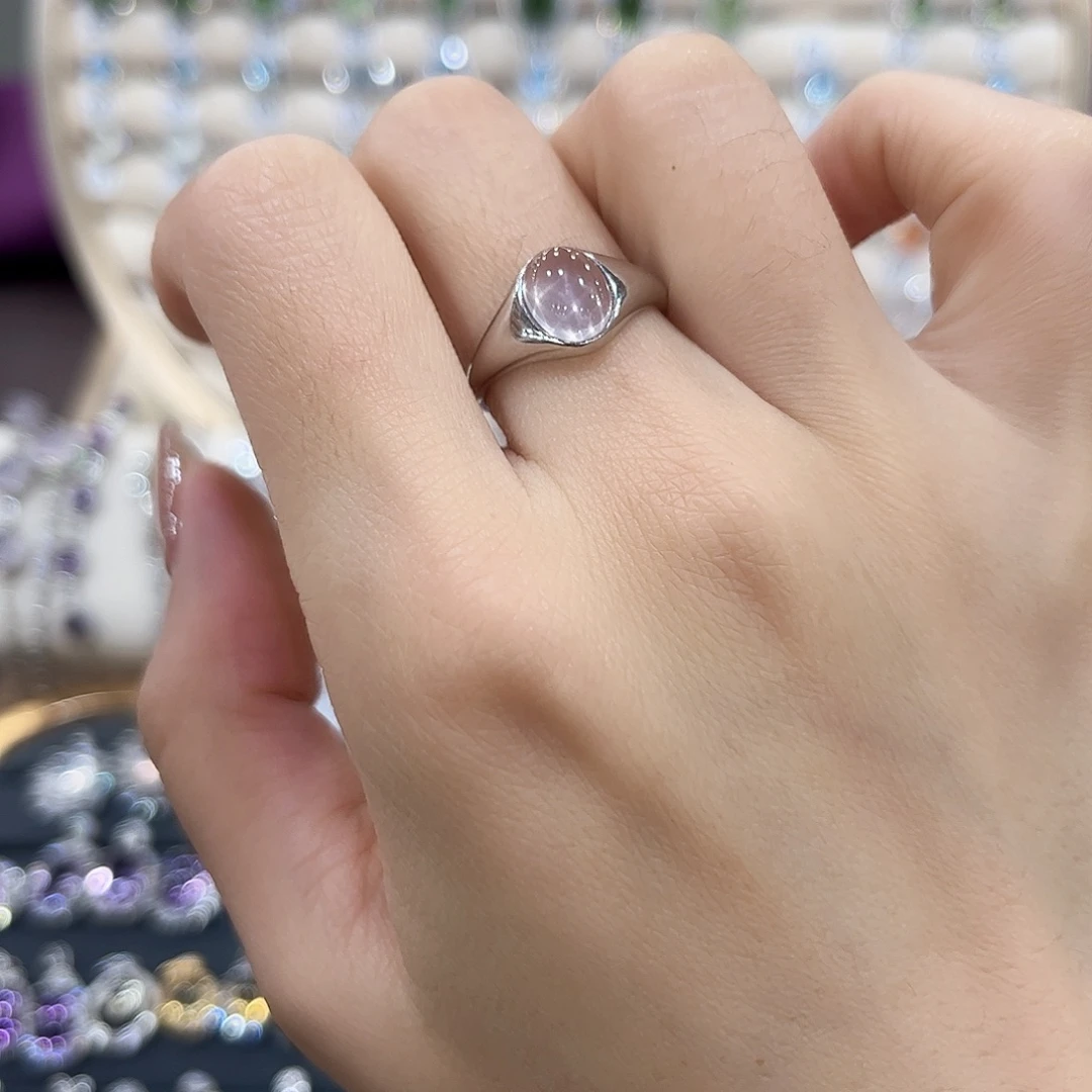 眠***银S925镶嵌戒指芙蓉石