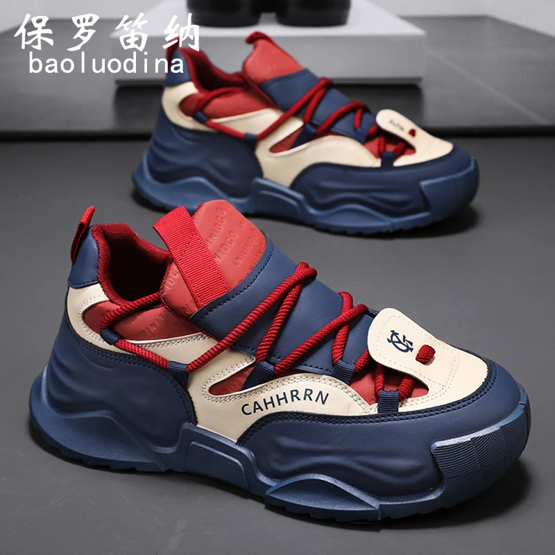 保罗笛纳网红爆款男鞋冬季潮牌百搭运动休闲跑步增高阿甘老爹潮鞋