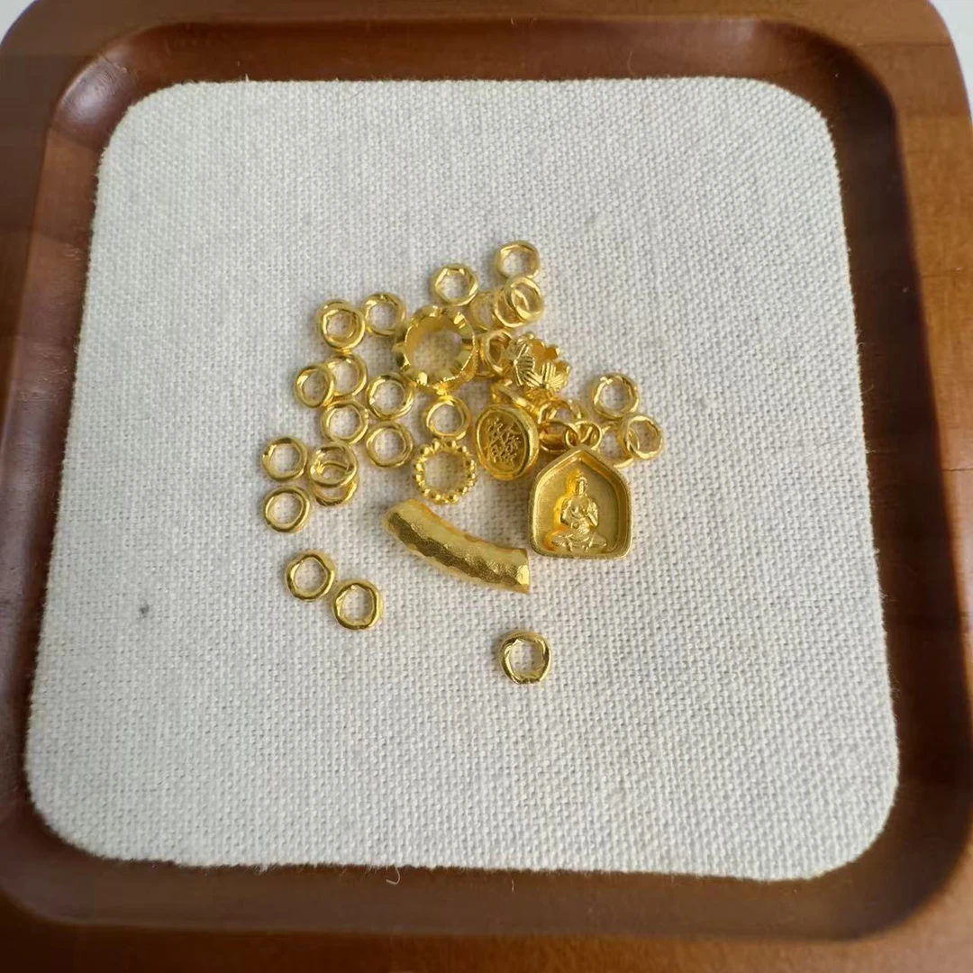 足金999 卡5盘缠锤纹弯管手链