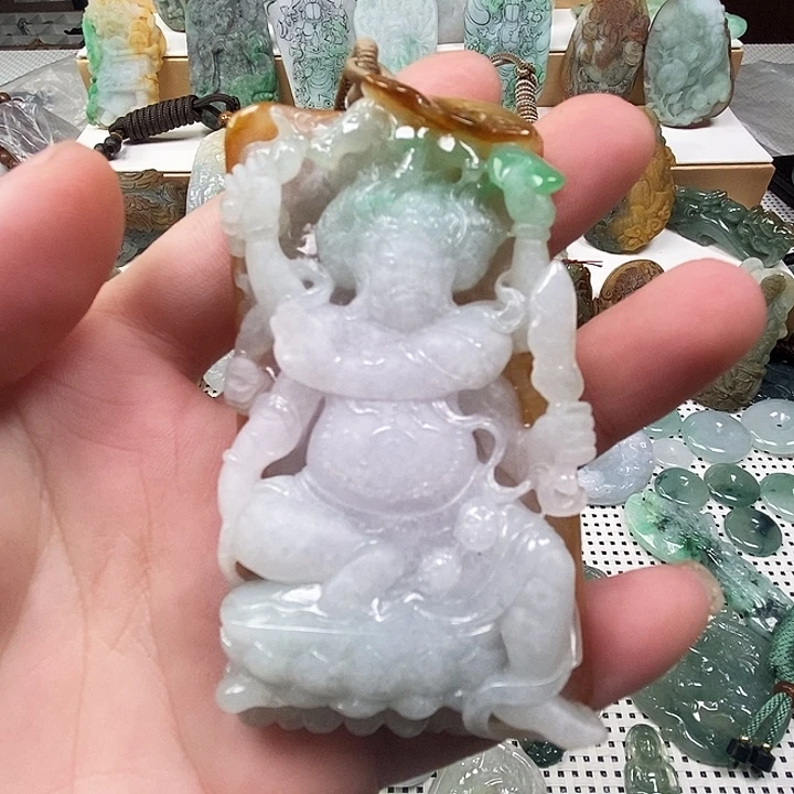 颈饰未镶嵌翡翠翡翠六臂不动明王