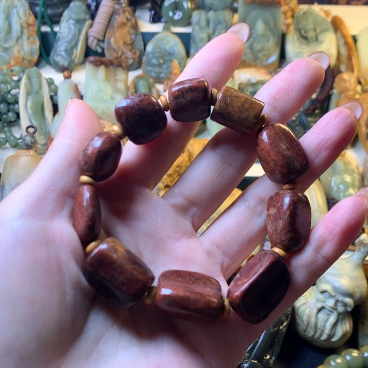 岫岩河磨玉（透闪石质玉）手链未镶嵌