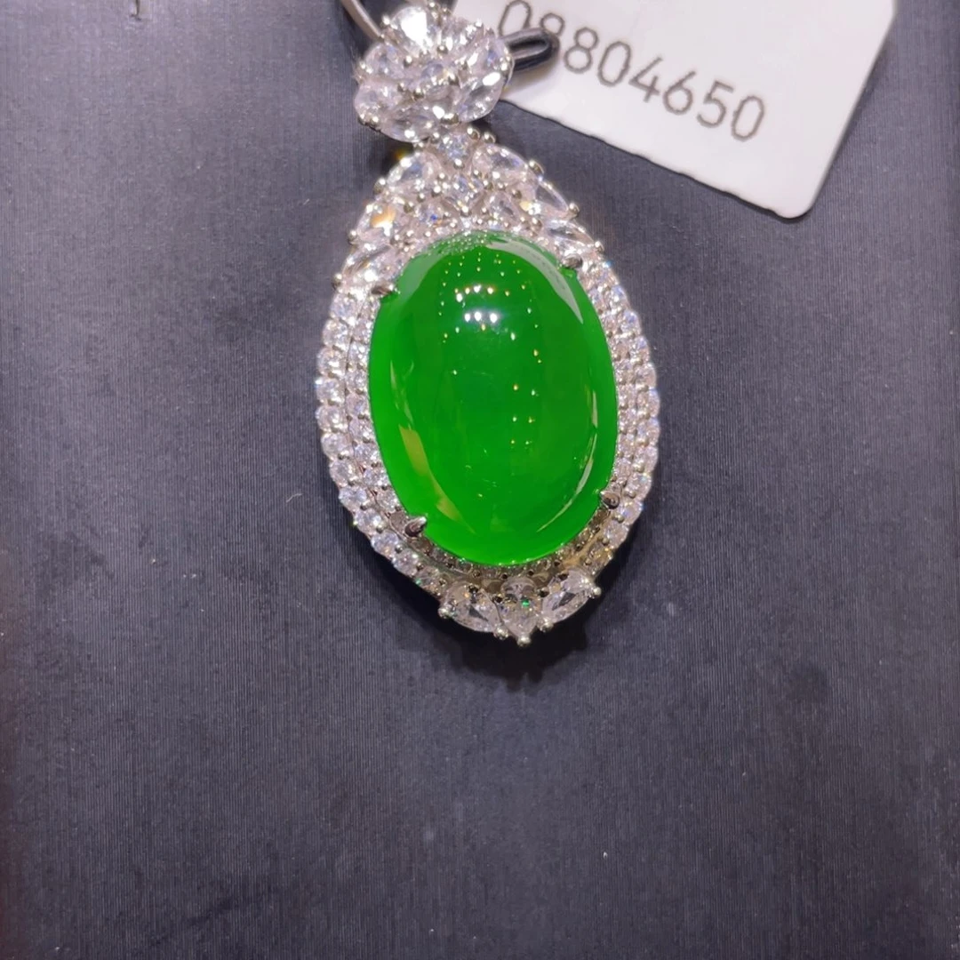 翡翠银S925镶嵌颈饰吊坠