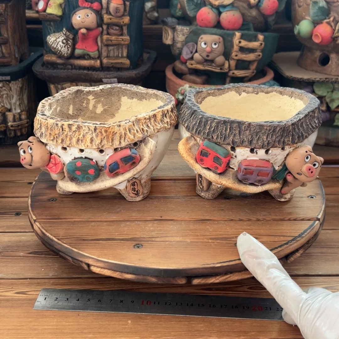 红陶嘻哈多肉花盆