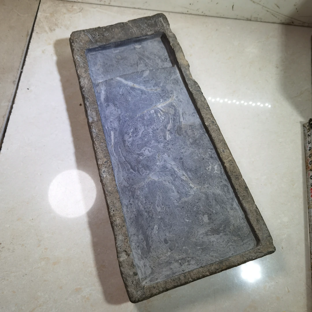 汉砖改砚台画像（钱纹）胎质细腻
