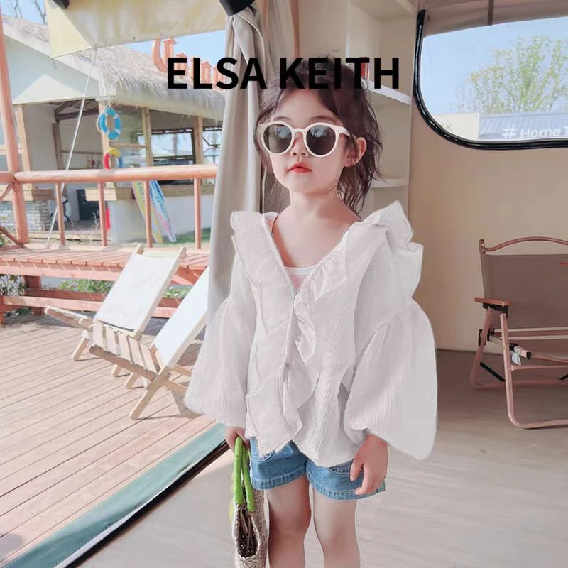 6293夏季新款轻薄透气休闲粉色花边防晒衣