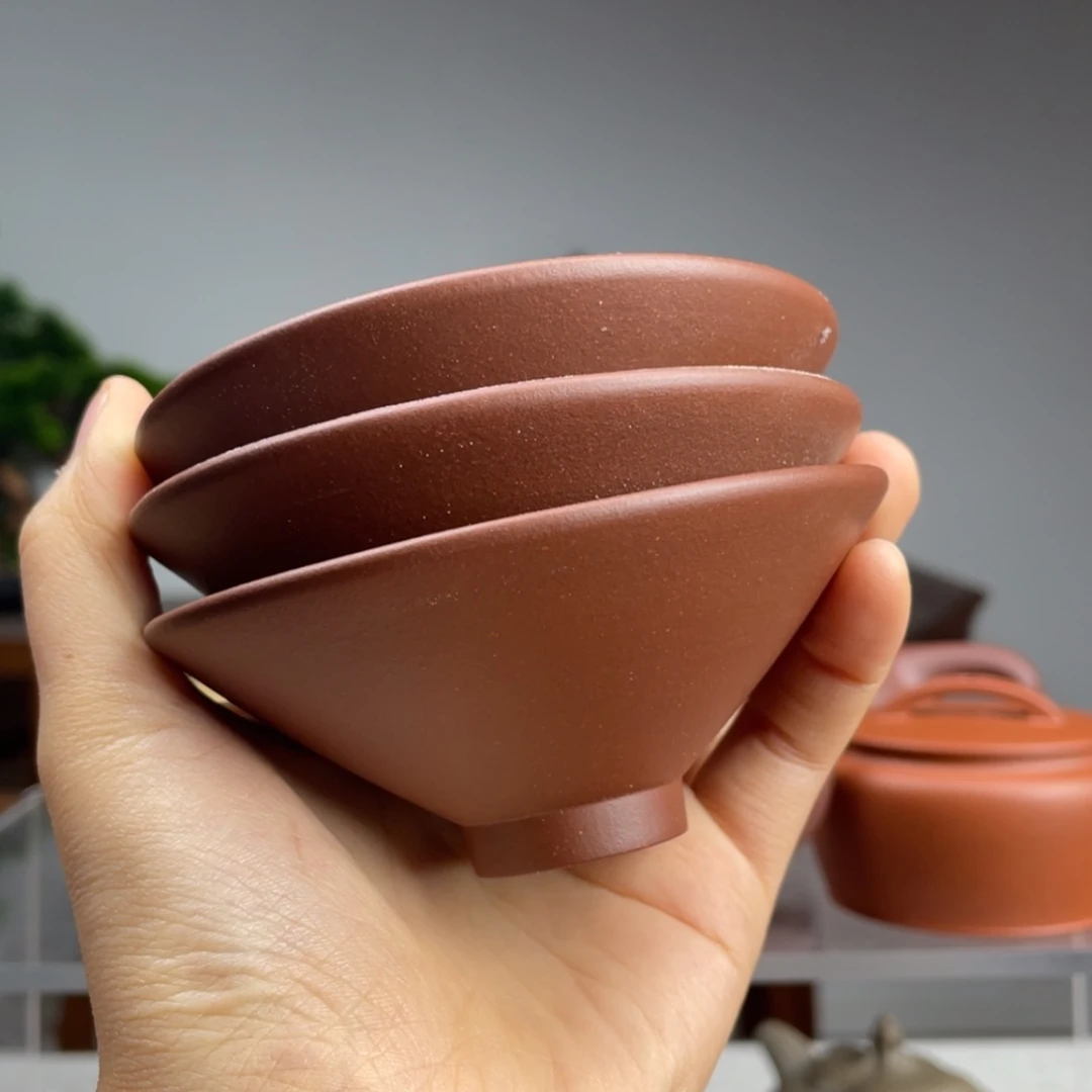 【闪购商品】紫砂茶壶?****?红紫泥斗笠容量40cc