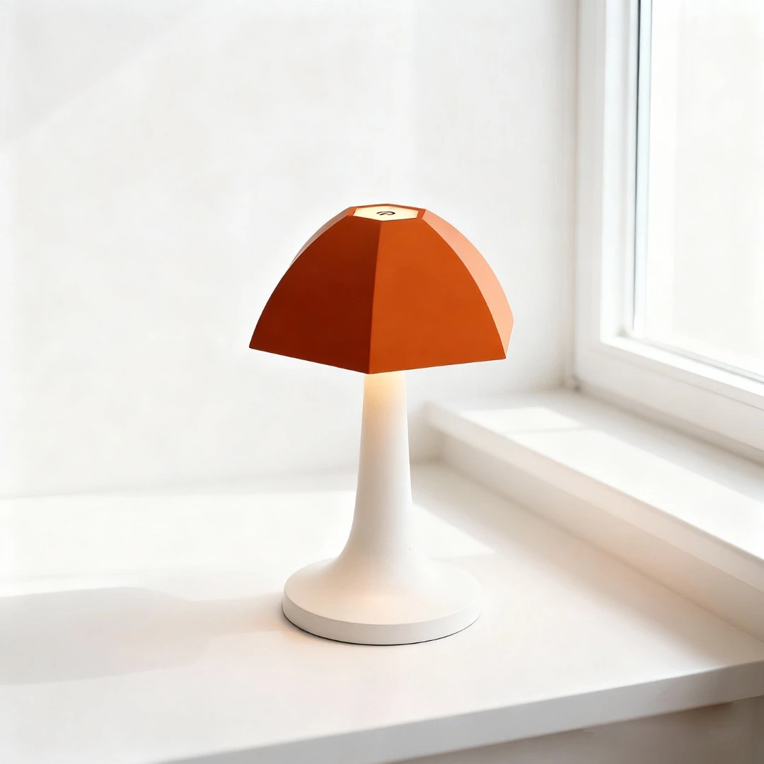 设计师款丹麦蘑菇金属台灯北欧简约卧室创意床头灯客厅小雨伞台灯