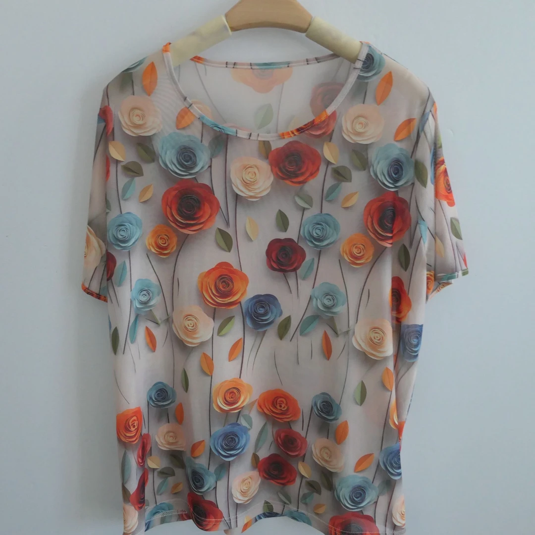 XXF-150花样年华圆领纱网小衫