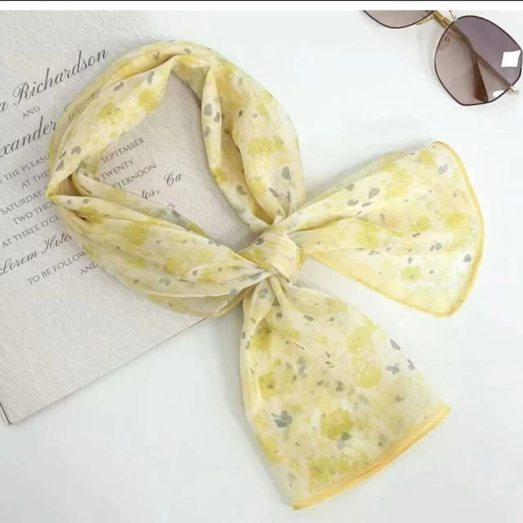 （888）“春暖花开长巾”新款春夏季方巾西丽纱气质百搭防晒丝长巾