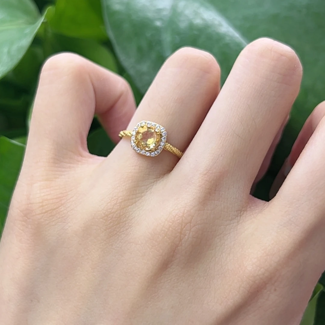 玺楠祥•s925银镀金小方糖戒指