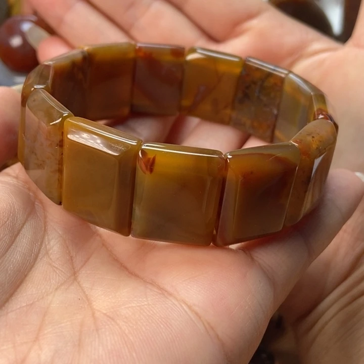 未镶嵌手链玛瑙/玉髓战国红