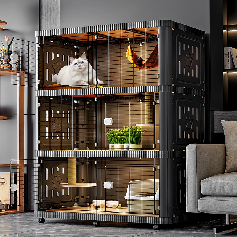 猫笼子家用室内带猫爬架一体猫别墅超大自由空间大型猫舍缅因猫房