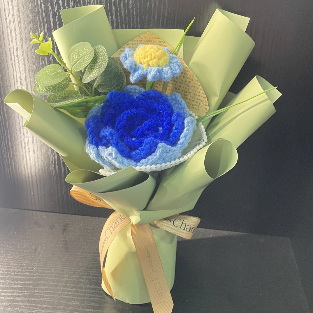 手工针织毛线花束情人节教师节送爱人女友的精美礼物