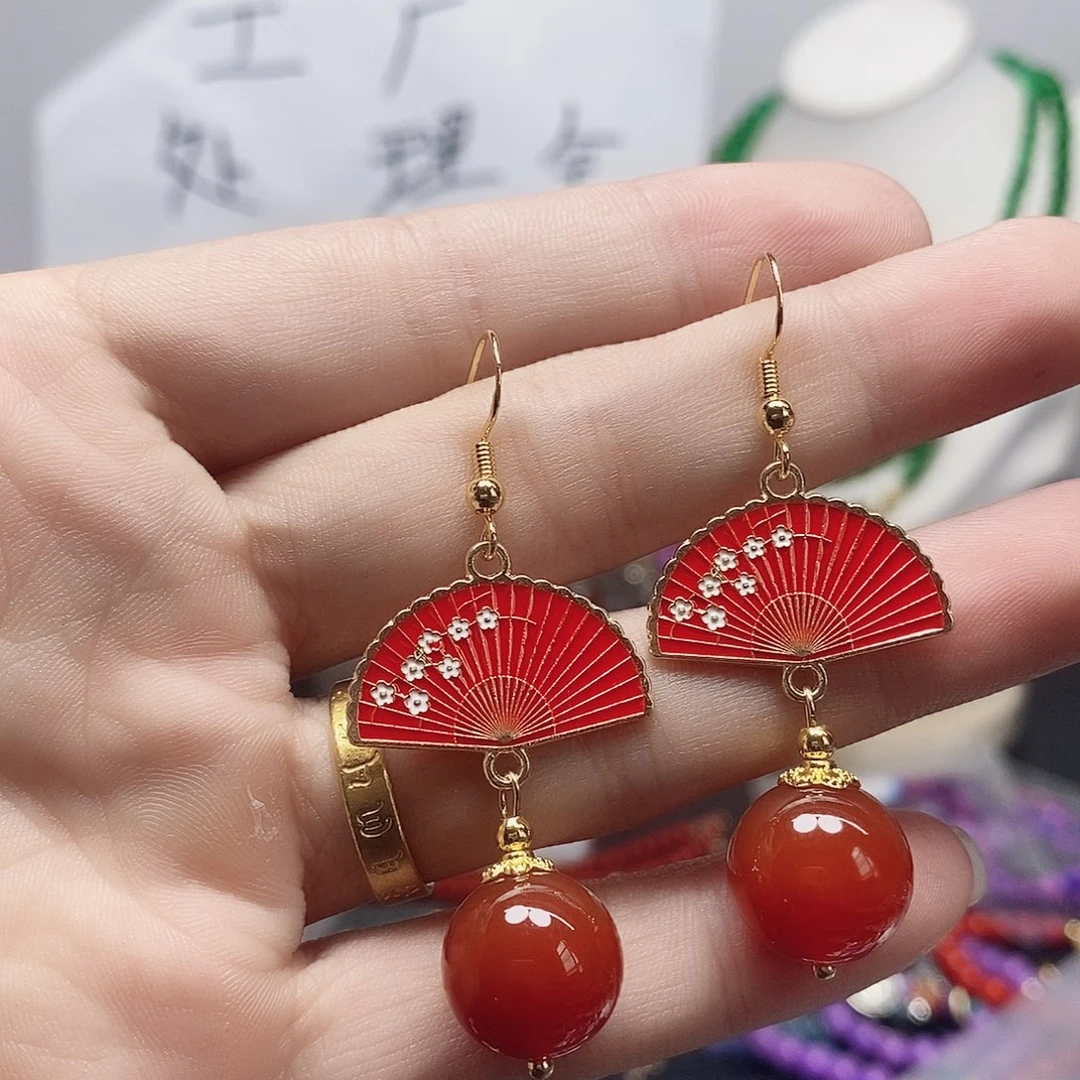 未镶嵌耳坠玛瑙/玉髓68