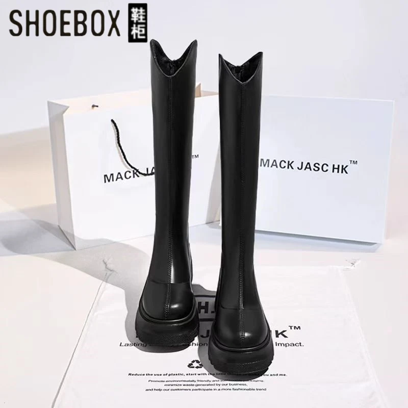 达芙妮旗下鞋柜时装小靴子不过膝时尚百搭新款鞋子长筒女靴皮靴