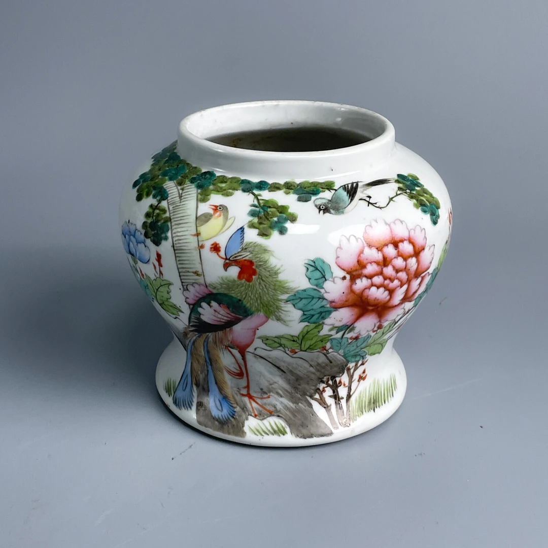 瓷器/古董民国粉彩花鸟纹罐-M25D6000629古董/收藏/绣花张
