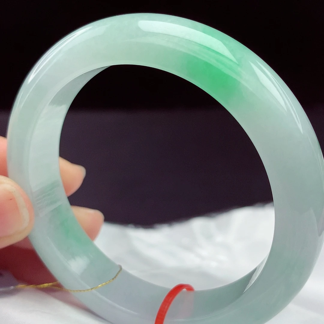 翡翠未镶嵌手镯55圈842宽版