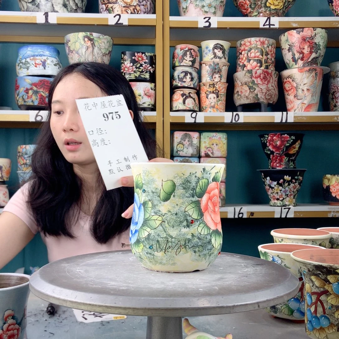 景德镇手工花盆975