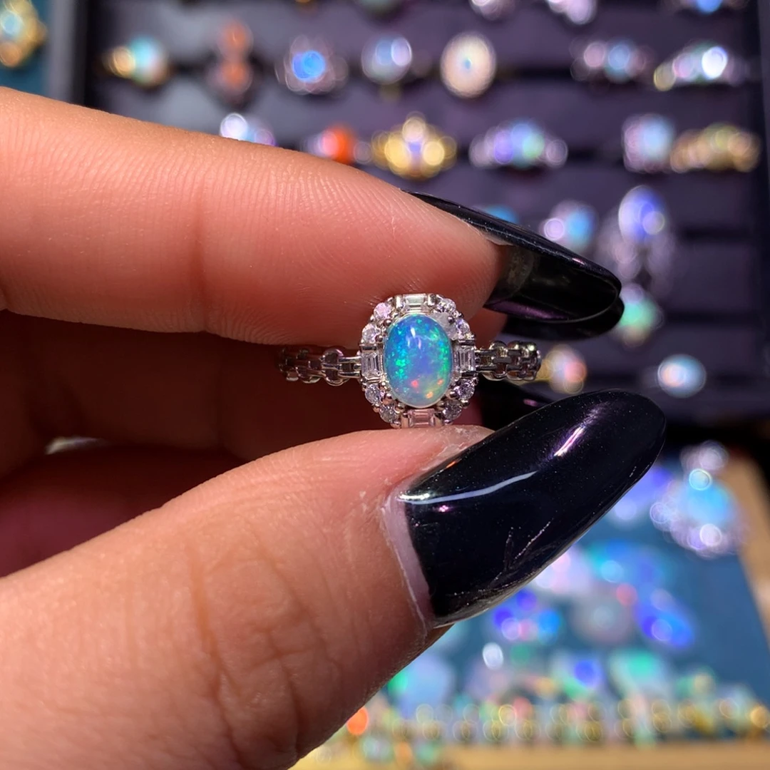 欧泊银S925镶嵌戒指款