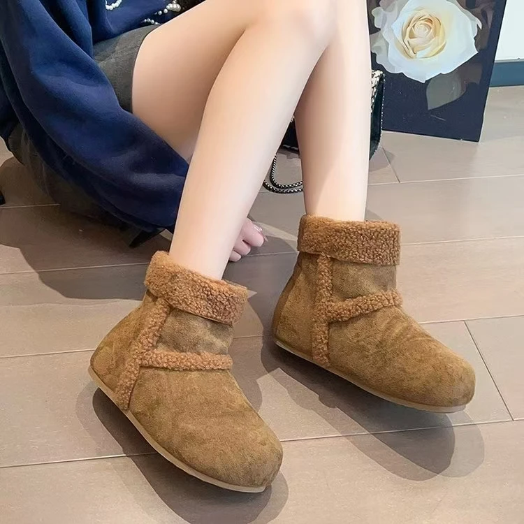 中筒棉鞋时尚雪地靴女士加厚增高短雪地靴休闲厚底A16女款百搭