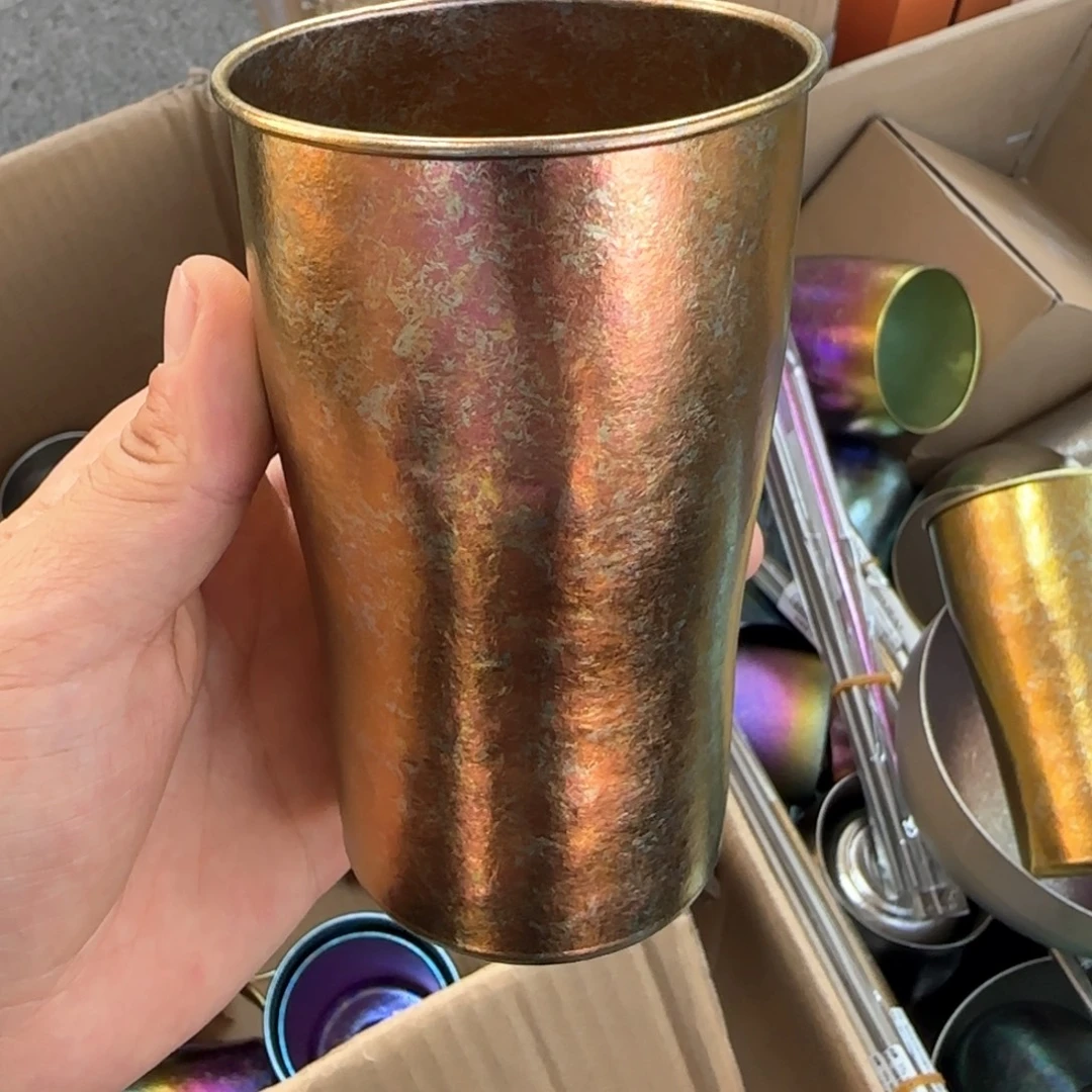 钛玫瑰粉色上了单层啤酒杯